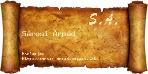 Sárosi Árpád névjegykártya