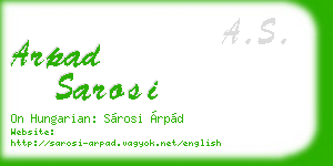 arpad sarosi business card